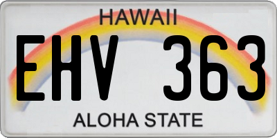 HI license plate EHV363