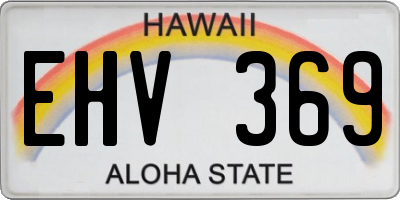 HI license plate EHV369