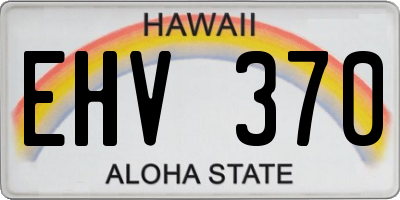 HI license plate EHV370