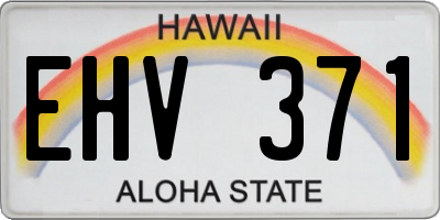 HI license plate EHV371