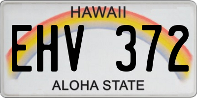 HI license plate EHV372