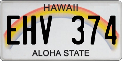 HI license plate EHV374