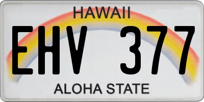 HI license plate EHV377
