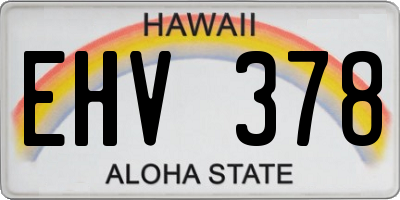 HI license plate EHV378