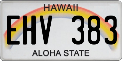 HI license plate EHV383