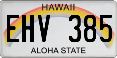 HI license plate EHV385