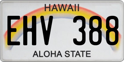 HI license plate EHV388