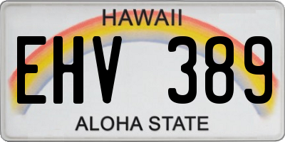 HI license plate EHV389