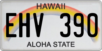 HI license plate EHV390