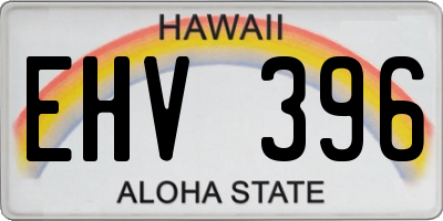 HI license plate EHV396