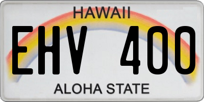 HI license plate EHV400