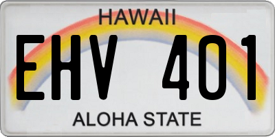 HI license plate EHV401