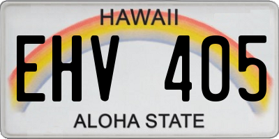 HI license plate EHV405