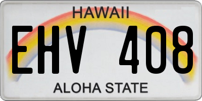 HI license plate EHV408
