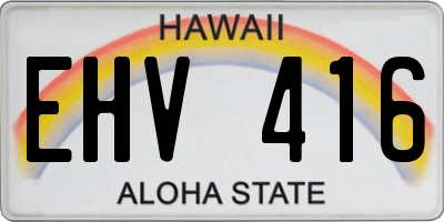 HI license plate EHV416