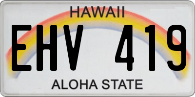HI license plate EHV419