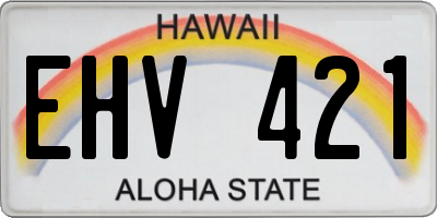 HI license plate EHV421