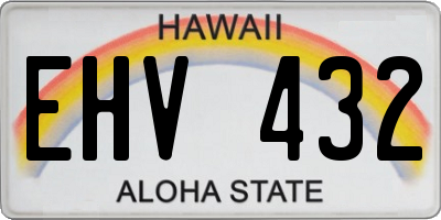 HI license plate EHV432