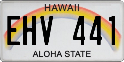 HI license plate EHV441