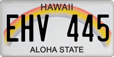 HI license plate EHV445