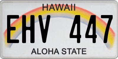 HI license plate EHV447