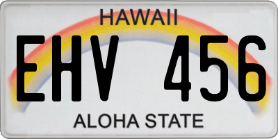 HI license plate EHV456