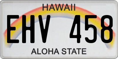 HI license plate EHV458