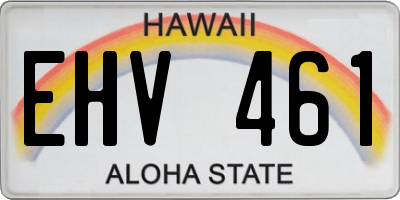 HI license plate EHV461