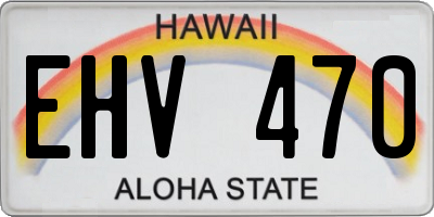 HI license plate EHV470