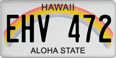HI license plate EHV472