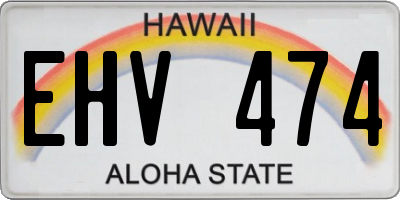 HI license plate EHV474