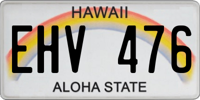 HI license plate EHV476