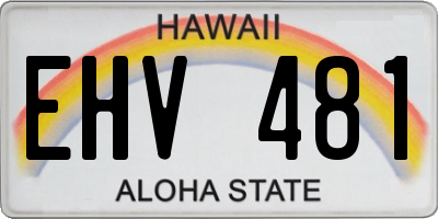 HI license plate EHV481