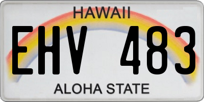 HI license plate EHV483