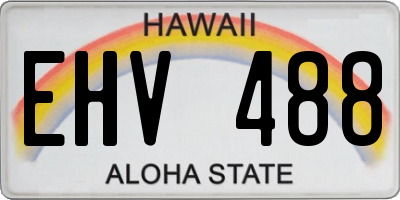 HI license plate EHV488