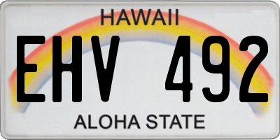 HI license plate EHV492