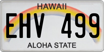 HI license plate EHV499