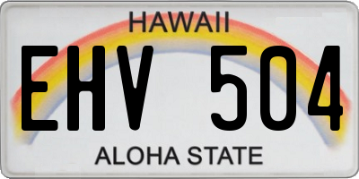 HI license plate EHV504