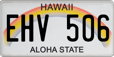 HI license plate EHV506