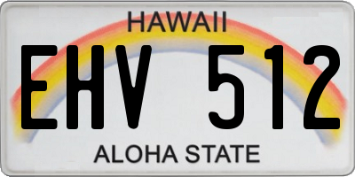 HI license plate EHV512