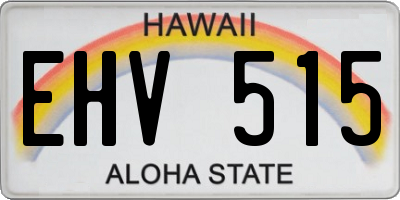 HI license plate EHV515