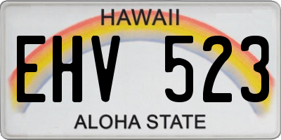 HI license plate EHV523