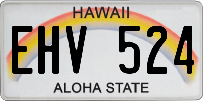 HI license plate EHV524