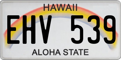 HI license plate EHV539