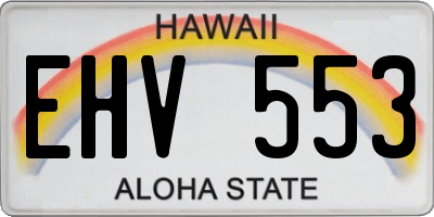 HI license plate EHV553