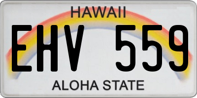 HI license plate EHV559