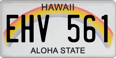 HI license plate EHV561