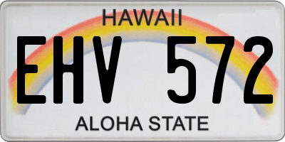 HI license plate EHV572