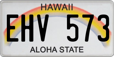 HI license plate EHV573