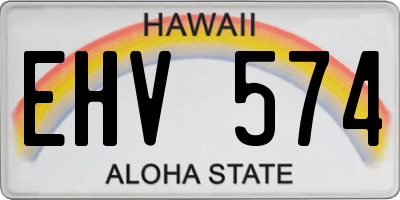 HI license plate EHV574
